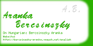 aranka bercsinszky business card